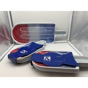 Place & Time Patriotic Melamine Plates Set of 8 Red White Blue Popsicle 4th July